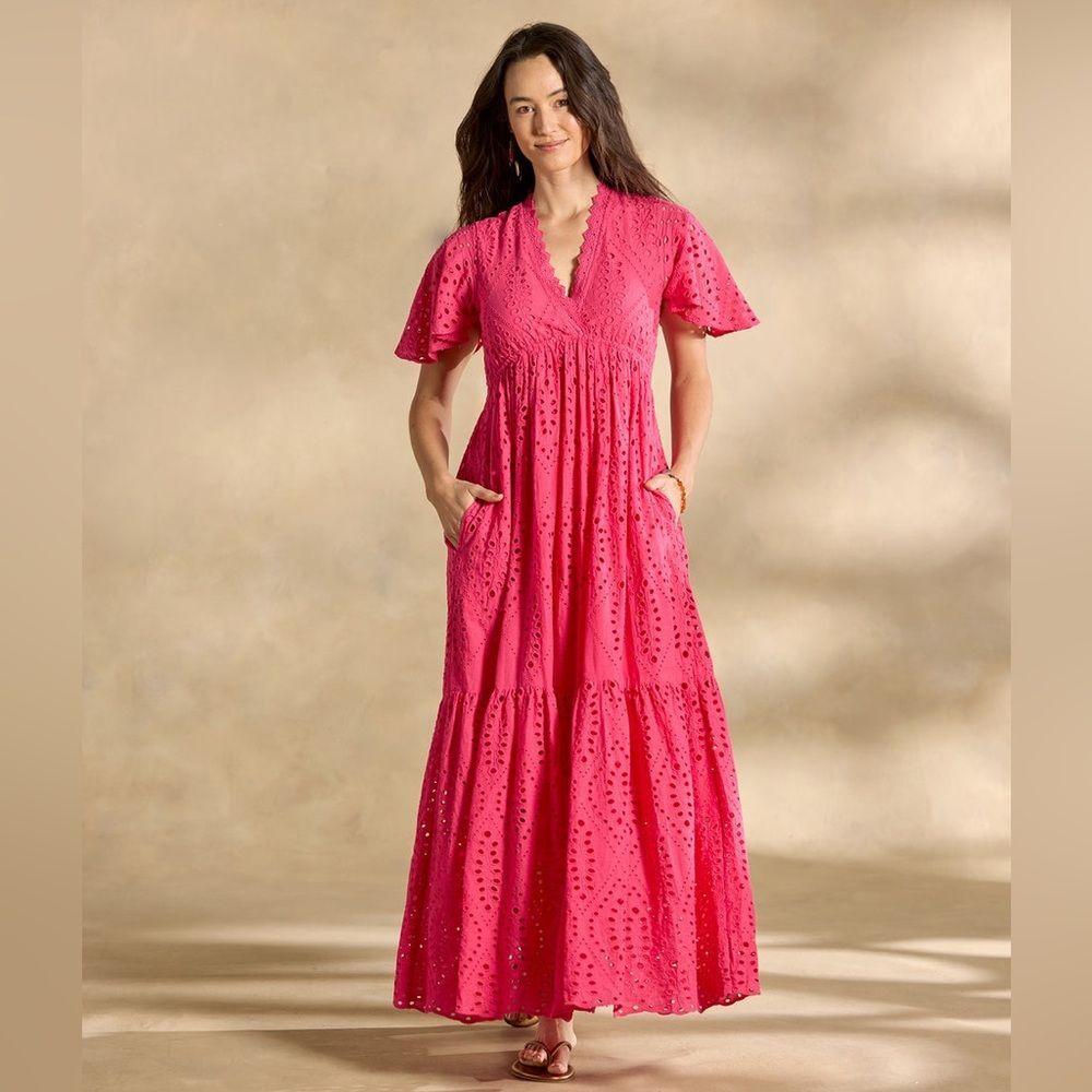 NWT*** Sundance June Eyelet Maxi Dress Color Punch Cottagecore Size PL